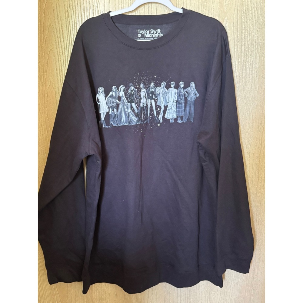 Taylor Swift Midnights Eras Graphic Sweatshirt‎ Black 4XL Long Sleeve Merch